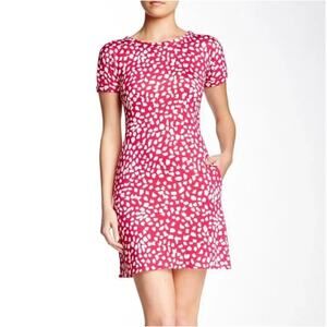 DVF Diane von Furstenberg Beth Pink Leopard Silk Shift Dress Womens size 2